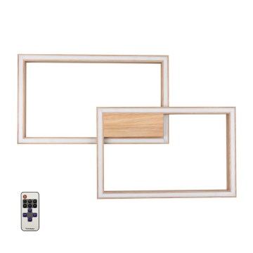 LED Dæmpbar loftlampe RAMME LED/48W/230V mat egetræ + fjernbetjening