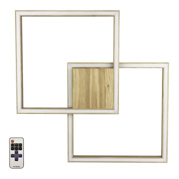 LED Dæmpbar loftlampe RAMME LED/48W/230V mat egetræ + fjernbetjening
