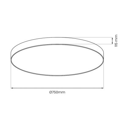 LED-dæmpbar loftlampe SIENA LED/80W/230V 3000-6000K Ø 75 cm sort + fjernbetjening