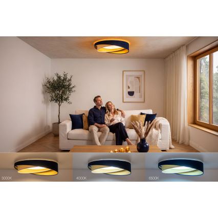 Dæmpbar LED-loftlampe SMART GALAXY MODERN LED/24W/230V 3000-6500K Ø 55 cm blå/hvid/guld + fjernbetjening