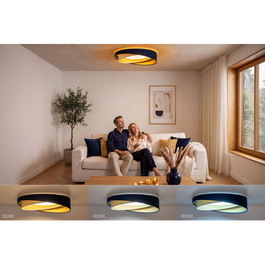 Dæmpbar LED-loftlampe SMART GALAXY MODERN LED/24W/230V 3000-6500K Ø 55 cm blå/hvid/guld + fjernbetjening