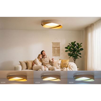 Dæmpbar LED-loftlampe SMART GALAXY MODERN LED/24W/230V 3000-6500K Ø 55 cm beige/guld + fjernbetjening