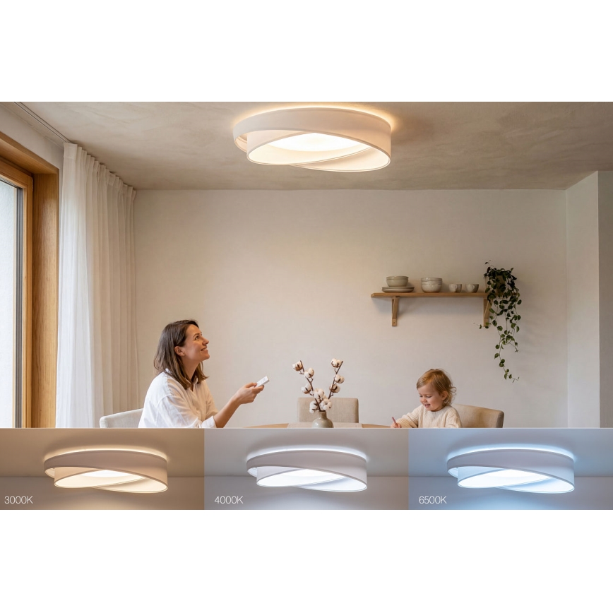 Dæmpbar LED-loftlampe SMART GALAXY MODERN LED/24W/230V 3000-6500K Ø 55 cm hvid + fjernbetjening