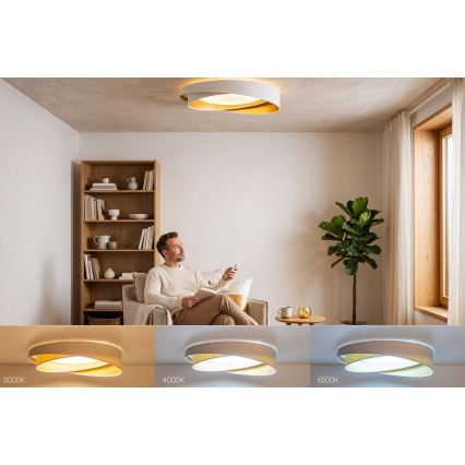 Dæmpbar LED-loftlampe SMART GALAXY MODERN LED/24W/230V 3000–6500K Ø 55 cm hvid/guld + fjernbetjening
