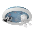LED-dæmpbar loftlampe til børneværelset med ventilator LED/48W/230V 3000/4000/6000K blå + fjernbetjening