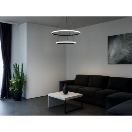 LED-dæmpbar pendel på wire LED/55W/230V 3000–6500K Ø 60 cm + fjernbetjening