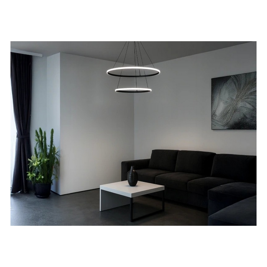 LED-dæmpbar pendel på wire LED/55W/230V 3000–6500K Ø 60 cm + fjernbetjening