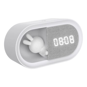 LED Dæmpbar natlampe med vækkeur BUNNY LED/1,2W/5V 3000K