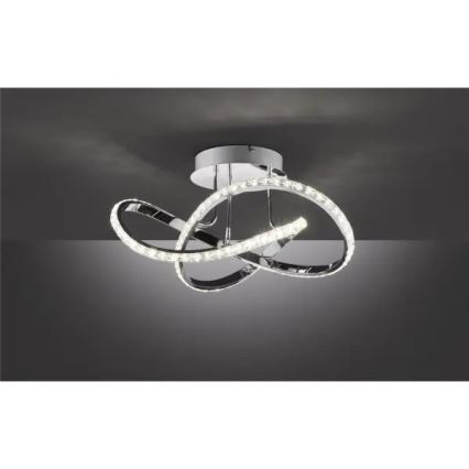LED-dæmpbar overflademonteret loftlampe ABRO LED/26W/230V, blank krom