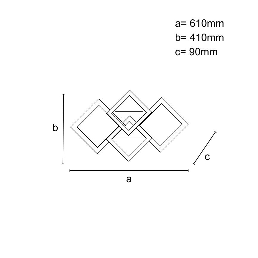 LED-dæmpbar overflademonteret lysekrone LED/175 W/230 V 3000–6500 K + fjernbetjening