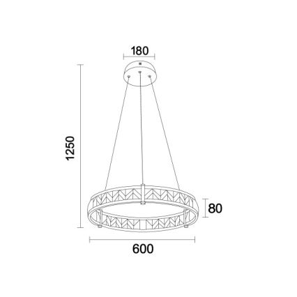 LED dæmpbar krystal-lysekrone med wireophæng ENRIQUE LED/40W//230V 3000-6000K Ø 60 cm + fjernbetjening