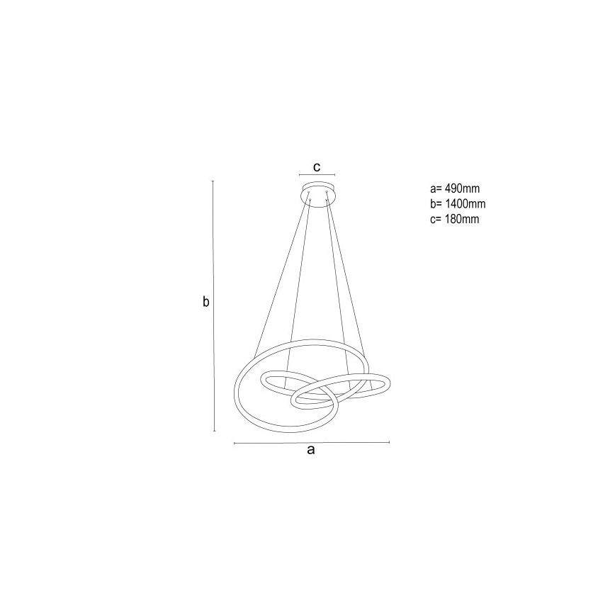Dæmpbar LED-pendel på wire LED/85W/230V 3000–6500K Ø 49 cm + fjernbetjening