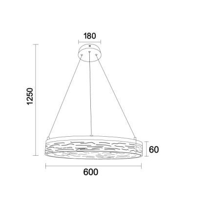 LED dæmpbar pendel med wireophæng ALIANZ LED/45W/230V 3000-6000K Ø 60 cm + fjernbetjening
