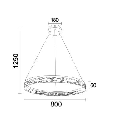 Dæmpbar LED-lysekrone på wire ALIANZ LED/60W/230V 3000-6000K Ø 80 cm + fjernbetjening
