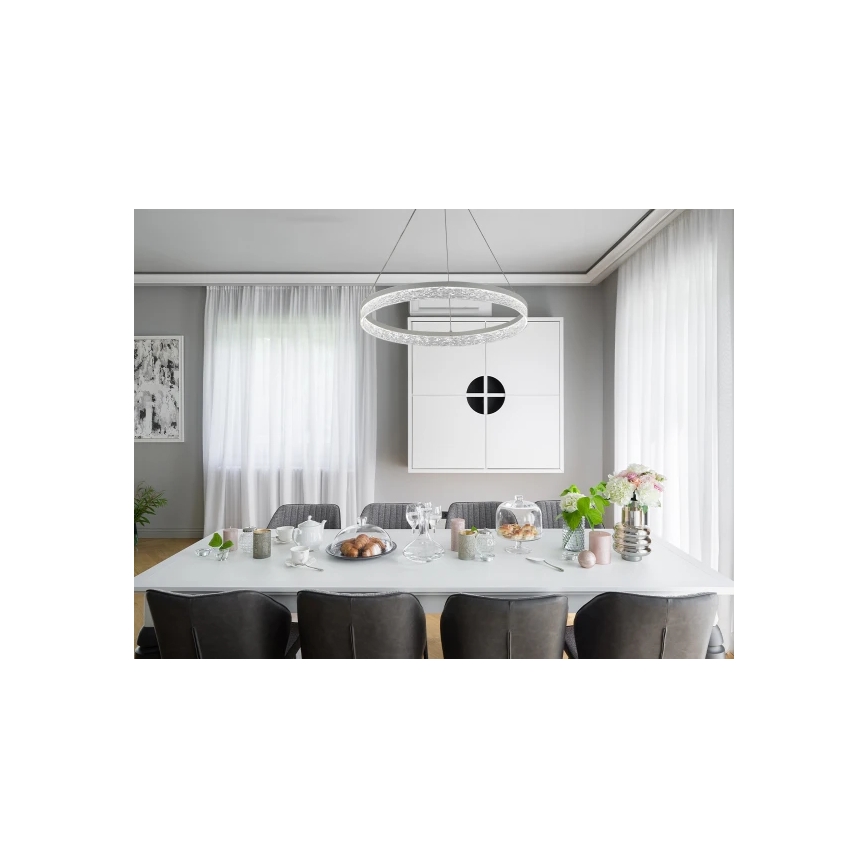 Dæmpbar LED-pendel på wire ALIANZ LED/60W/230V 3000-6000K Ø 80 cm + fjernbetjening