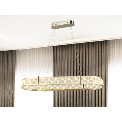LED-dæmpbar krystalpendel på wire ENRIQUE LED/50W//230V 3000-6000K + fjernbetjening