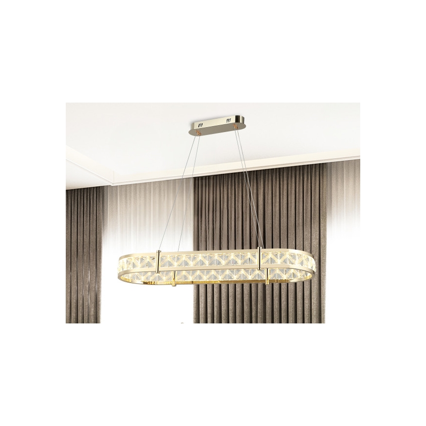 LED-dæmpbar krystalpendel på wire ENRIQUE LED/50W//230V 3000-6000K + fjernbetjening