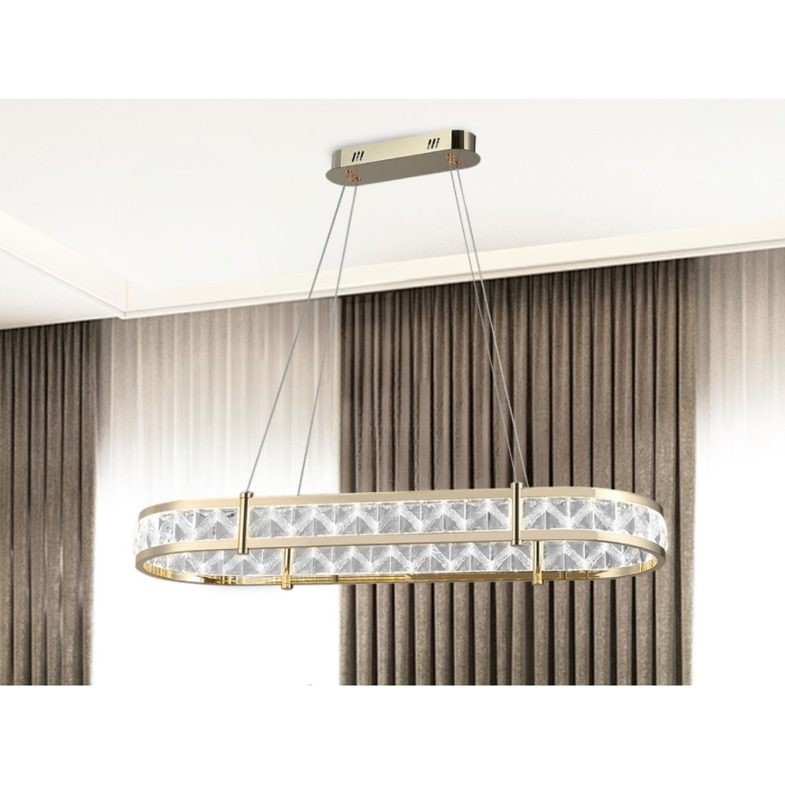 LED-dæmpbar krystalpendel på wire ENRIQUE LED/50W//230V 3000-6000K + fjernbetjening