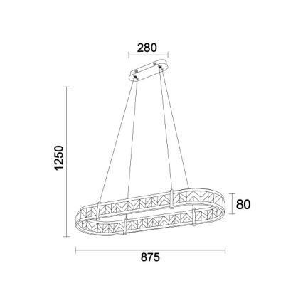 LED-dæmpbar krystalpendel på wire ENRIQUE LED/50W//230V 3000-6000K + fjernbetjening