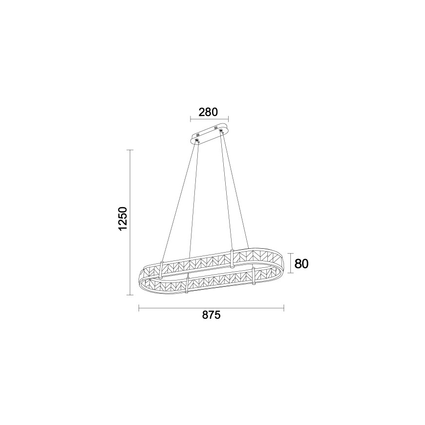 LED-dæmpbar krystalpendel på wire ENRIQUE LED/50W//230V 3000-6000K + fjernbetjening