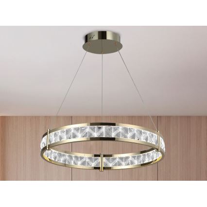 Dæmpbar LED-krystal lysekrone på wire ENRIQUE LED/55W//230V 3000-6000K Ø 80 cm + fjernbetjening
