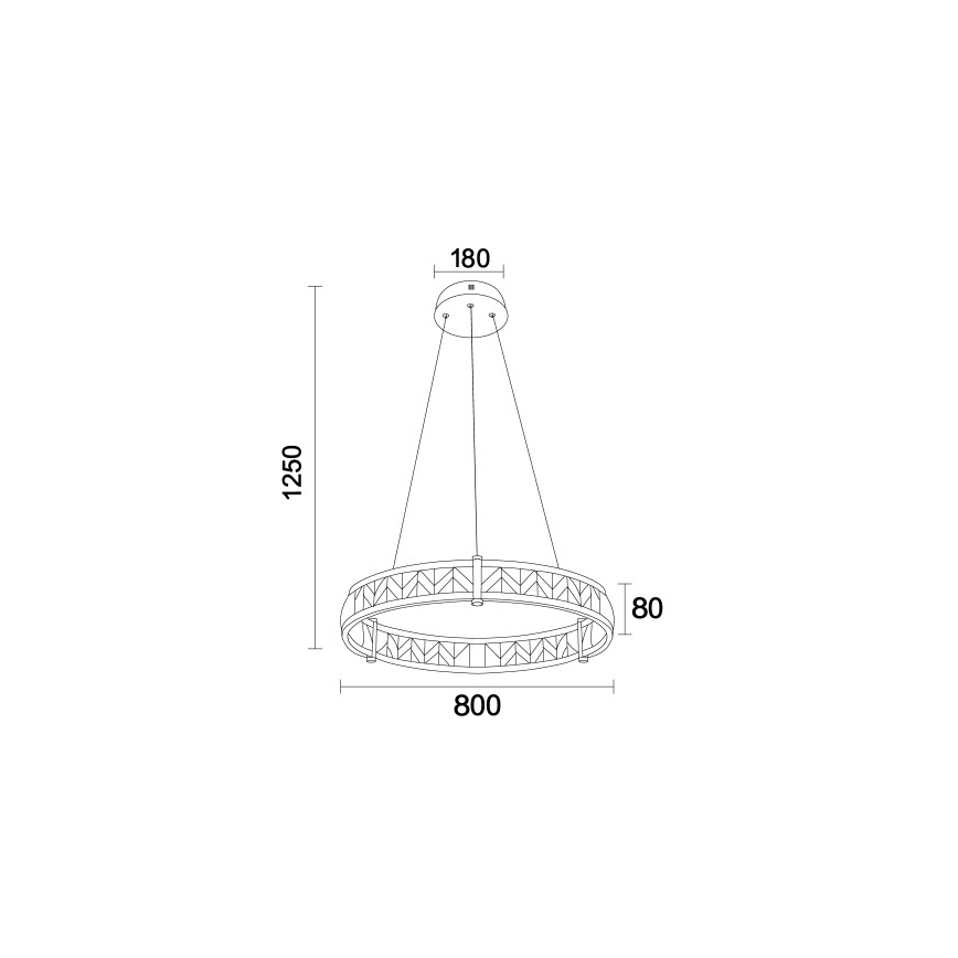 Dæmpbar LED-krystal lysekrone på wire ENRIQUE LED/55W//230V 3000-6000K Ø 80 cm + fjernbetjening