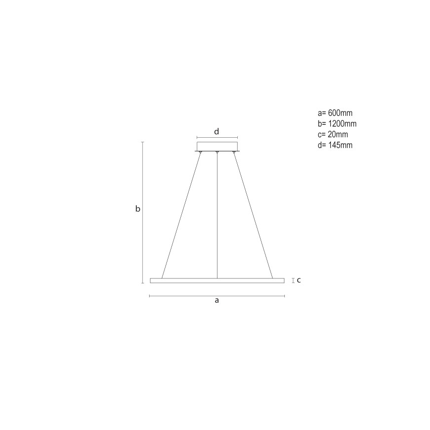 Dæmpbar LED-pendel på wire LED/32W/230V 3000-6500K Ø 60 cm + fjernbetjening
