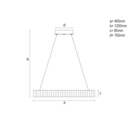 LED-dæmpbar pendel på wire LED/75W/230V 3000-6500K Ø 49 cm + fjernbetjening