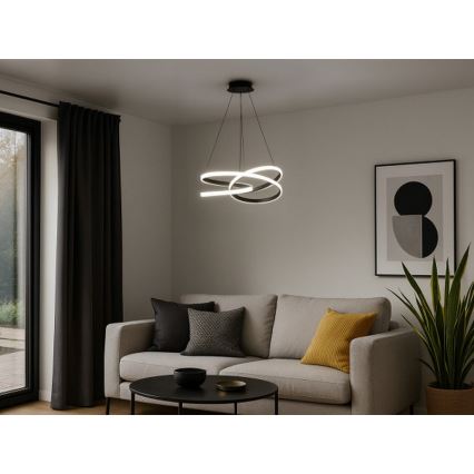 LED-dæmpbar pendel på wire LED/90W/230V 3000-6500K Ø 47 cm + fjernbetjening