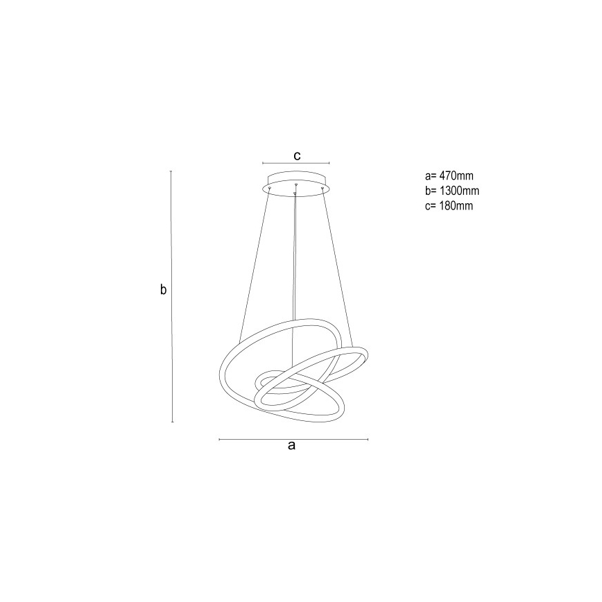 LED-dæmpbar pendel på wire LED/90W/230V 3000-6500K Ø 47 cm + fjernbetjening