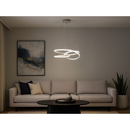 Dæmpbar LED-lysekrone på wire LED/90W/230V 3000-6500K Ø 47 cm + fjernbetjening