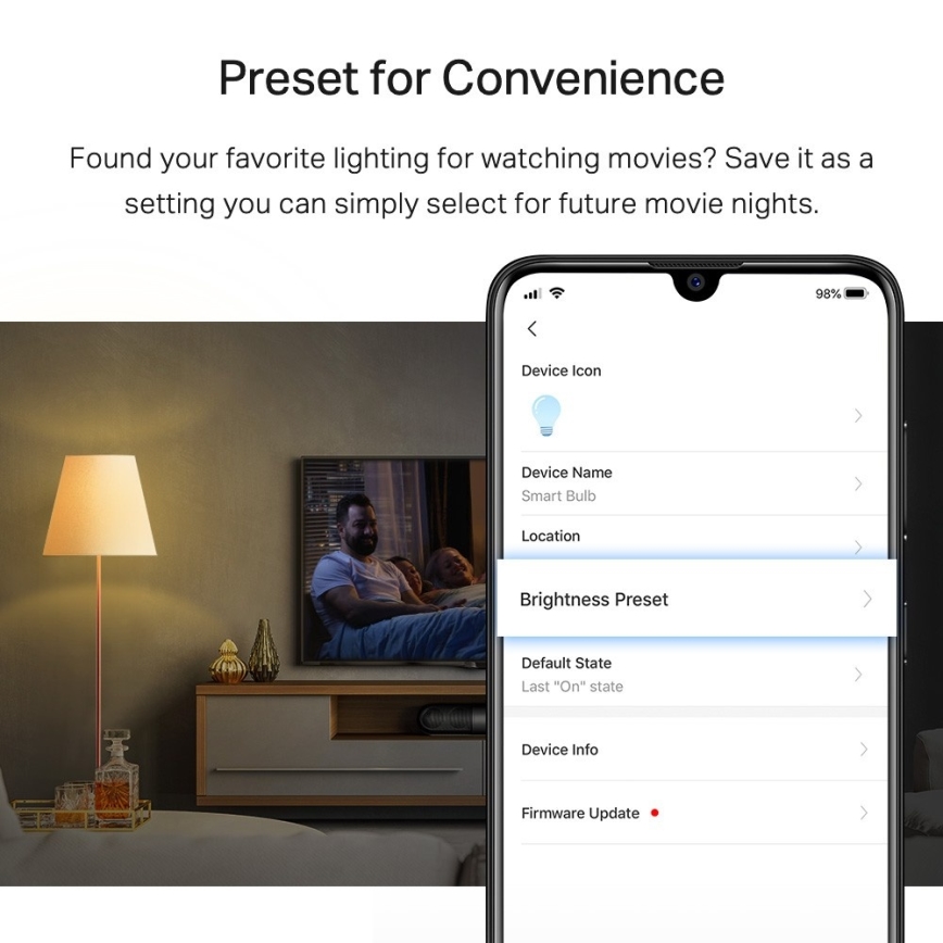LED dæmpbar pære A60 E27/8,7W/230V 2700K Wi-Fi - TP-Link