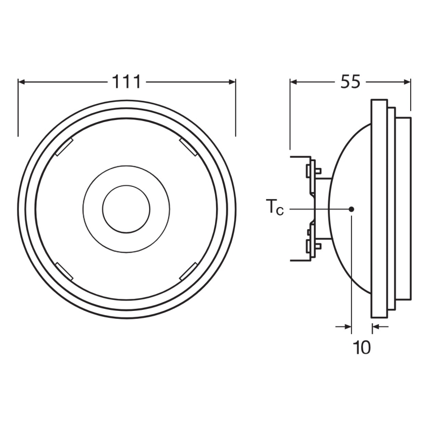 LED-dæmpbar pære AR111 G53/13,5W/12V 2700K 24° CRI 97 - Ledvance