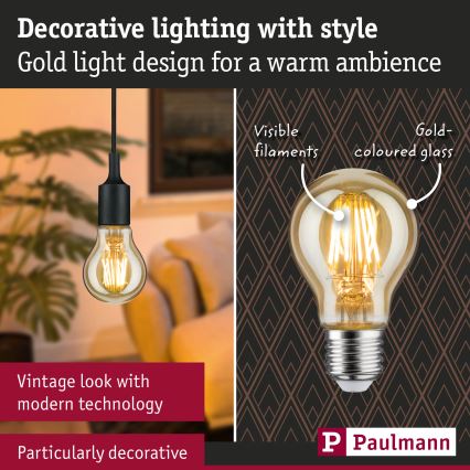 LED-dæmpbar pære FILAMENT E27/6W/230V 1700K - Paulmann 28522