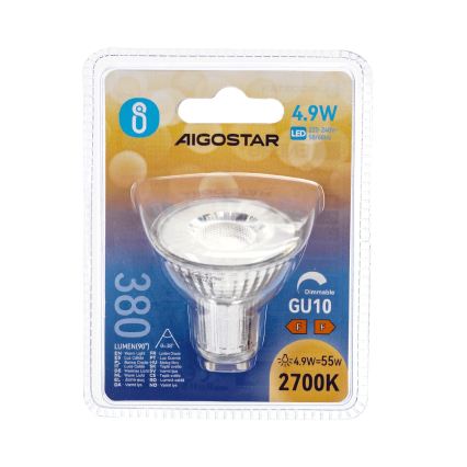 LED-dæmpbar pære GU10/4,9W/230V 2700K - Aigostar