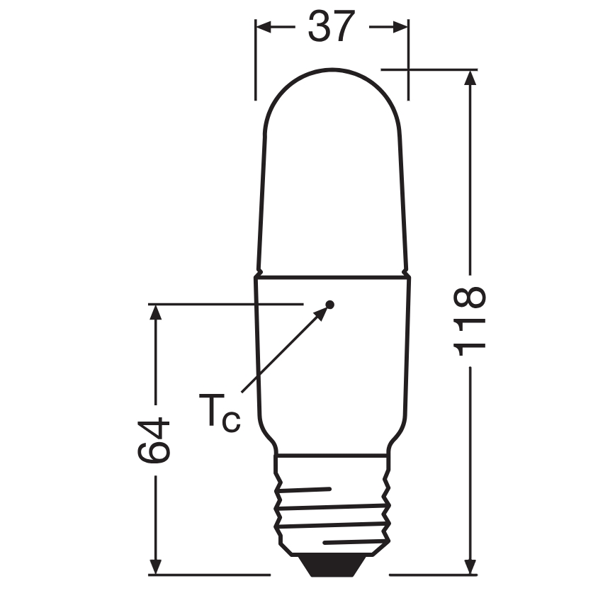 LED-dæmpbar pære STICK E27/8,5W/230V 4000K - Osram