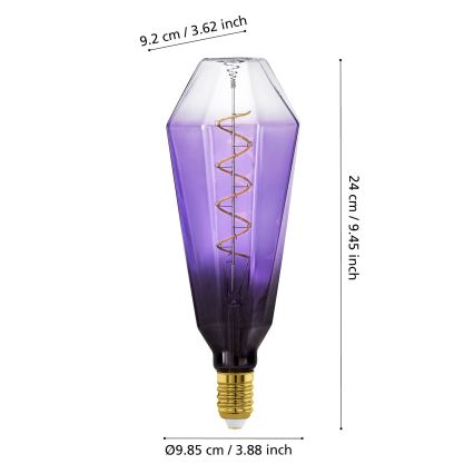 LED Dæmpbar pære VINTAGE E27/4W/230V 1800K lilla - Eglo 110237