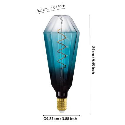 LED dæmpbar pære VINTAGE E27/4W/230V 2000K blå - Eglo 110235