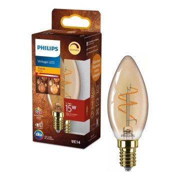 LED dæmpbar pære VINTAGE Philips B35 E14/2,7W/230V 1800K CRI 90