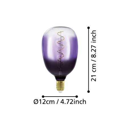 LED dæmpbar pære VINTAGE T120 E27/4W/230V 1800K lilla - Eglo 110226