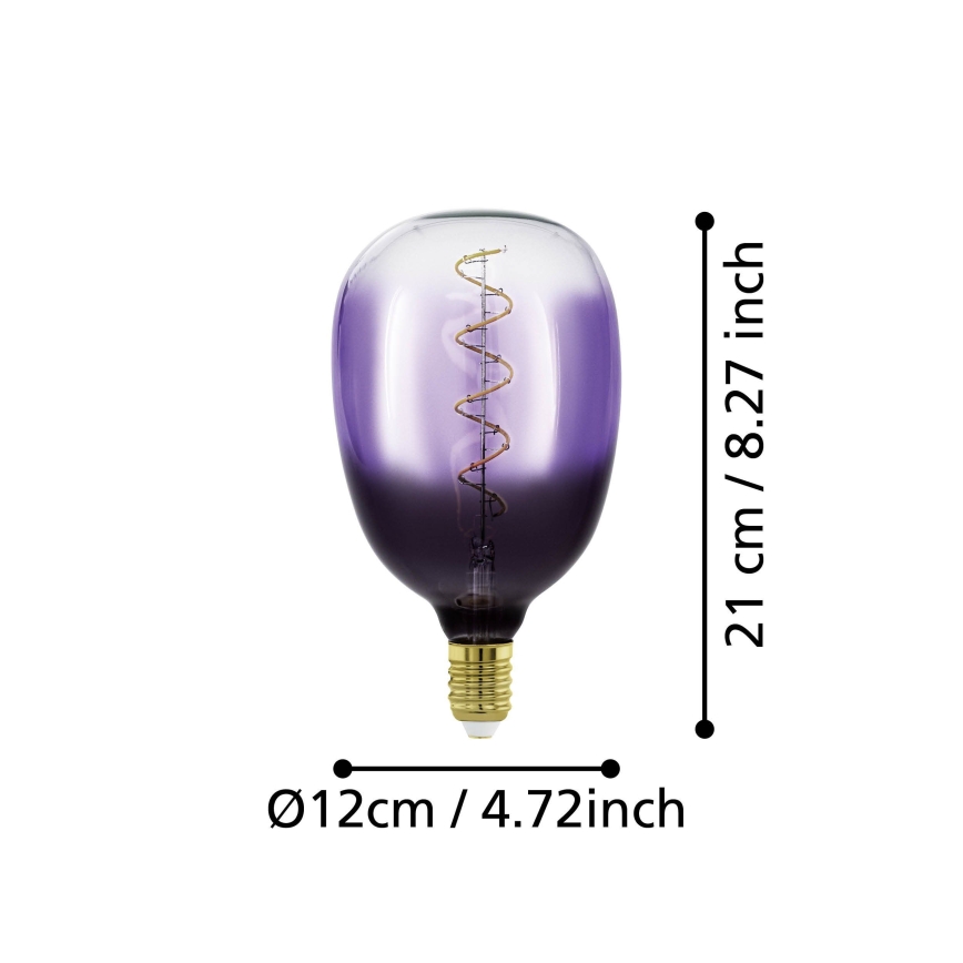 LED dæmpbar pære VINTAGE T120 E27/4W/230V 1800K lilla - Eglo 110226