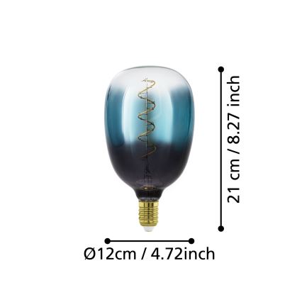 LED dæmpbar pære VINTAGE T120 E27/4W/230V 2000K blå - Eglo 110224