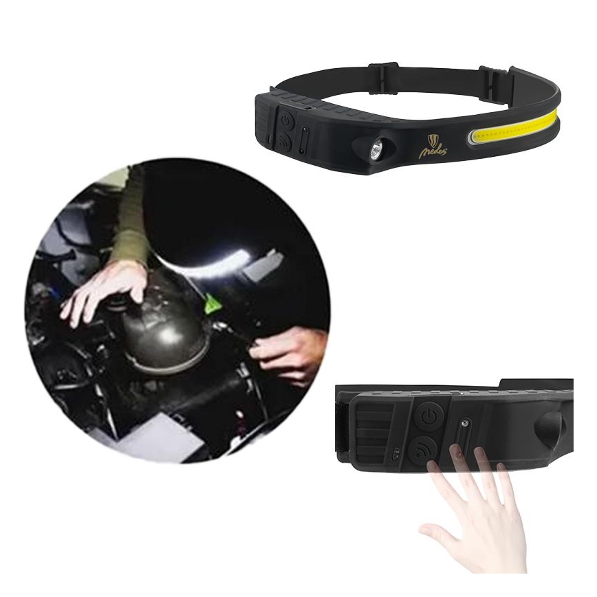 LED Dæmpbar rechargeable headlamp med sensor LED/8W/5V IP44 570 lm 2000 mAh