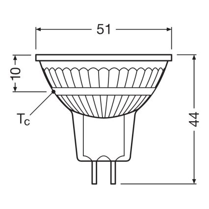 LED-dæmpbar reflektorpære MR16 GU5,3/5,3W/12V 2700K 36° CRI 97 - Ledvance