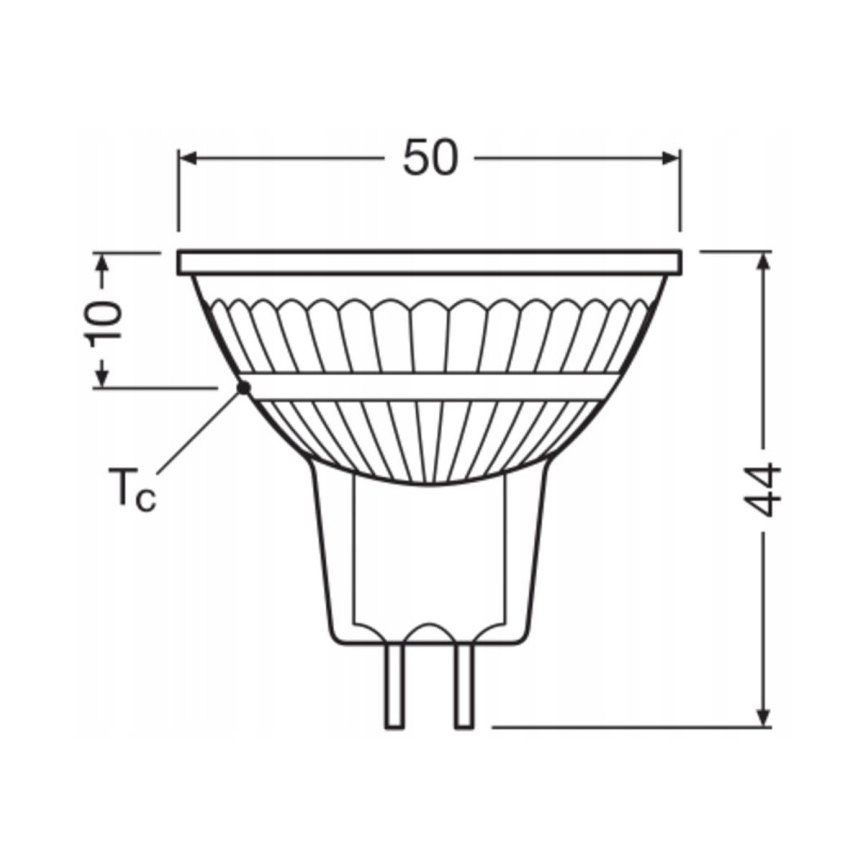 LED dæmpbar spotpære MR16 GU5,3/6,8W/12V 4000K 36° CRI 90 - Ledvance