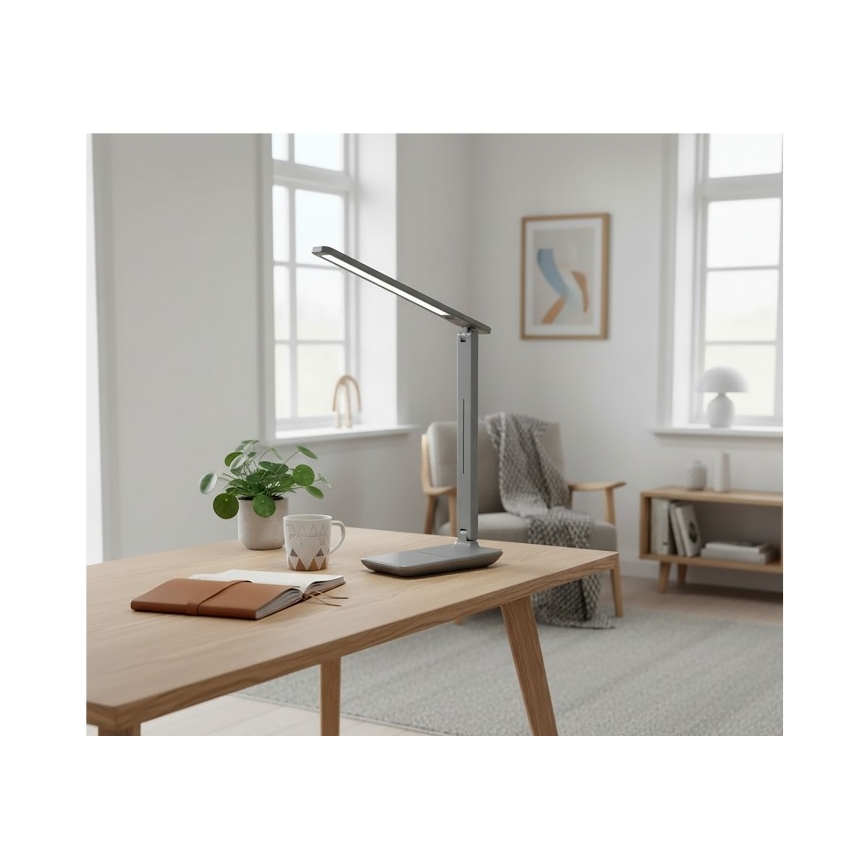 LED-dæmpbar skrivebordslampe NOBLITE N LED/7W/230V 3000/4000/6500K, grå