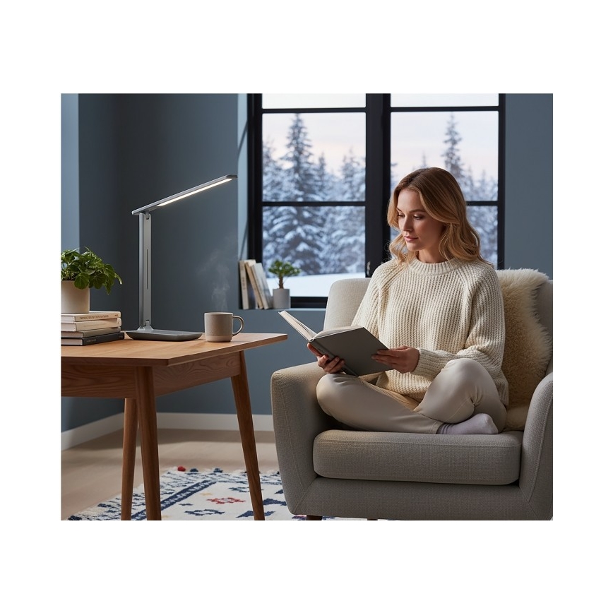 LED-dæmpbar skrivebordslampe NOBLITE N LED/7W/230V 3000/4000/6500K, grå