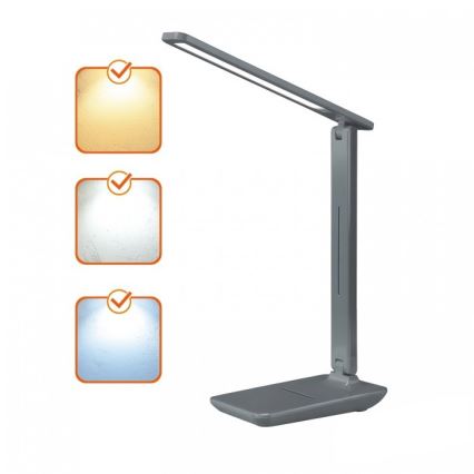 LED-dæmpbar skrivebordslampe NOBLITE N LED/7W/230V 3000/4000/6500K, grå
