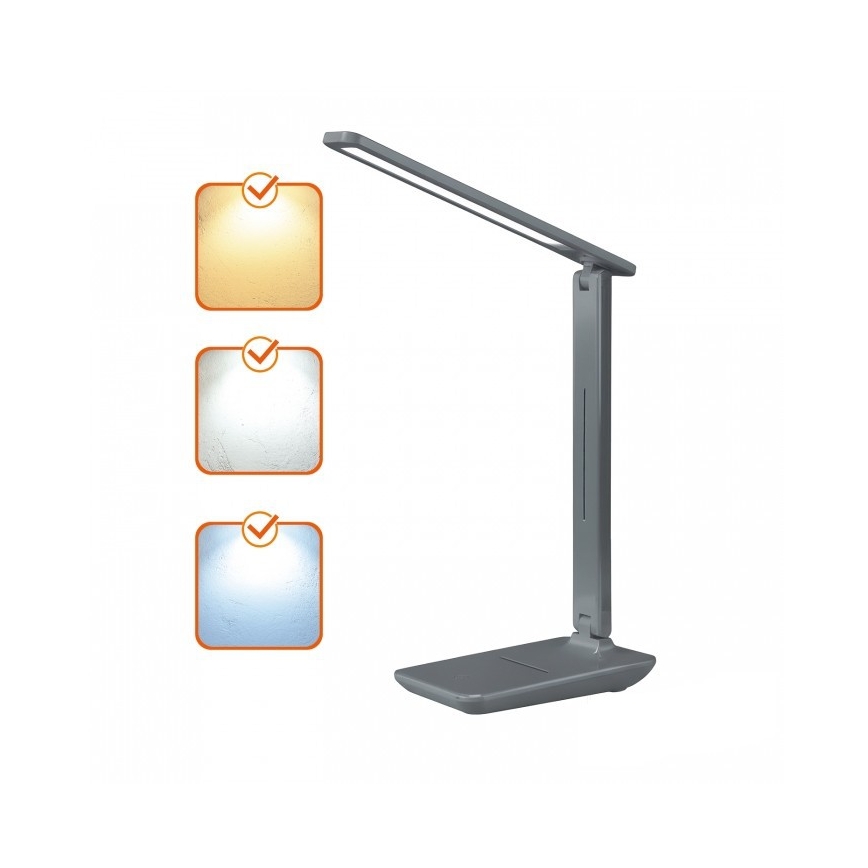 LED-dæmpbar skrivebordslampe NOBLITE N LED/7W/230V 3000/4000/6500K, grå