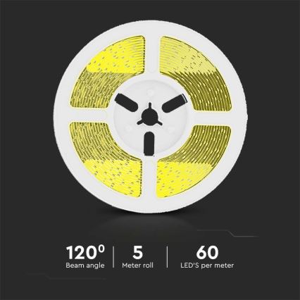 LED Dæmpbar solcellebånd LED/1,2W/3,7V 4000K IP67 1500 mAh 5m + fjernbetjening
